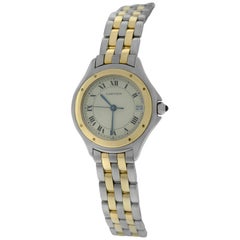 Cartier Panthère Cougar 119000R Montre à date en acier et or 18 carats