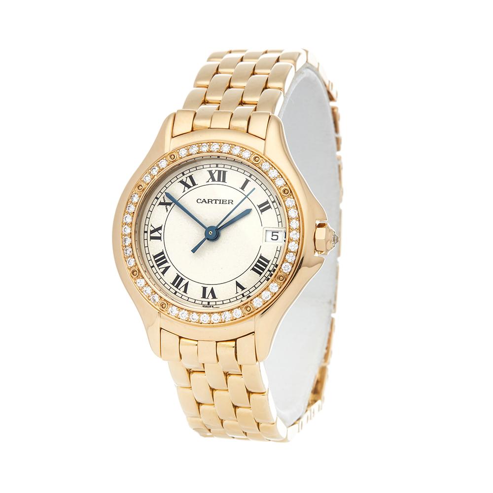 Ref: W5415
Manufacturer: Cartier
Model: Panthère Cougar
Model Ref: 2524
Age: 2000's
Gender: Ladies
Complete With: Xupes Presentation Box
Dial: White Roman 
Glass: Sapphire Crystal
Movement: Quartz
Water Resistance: To Manufacturers
