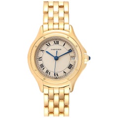 Cartier Panthere Cougar 18 Karat Yellow Gold Ladies Watch 887906