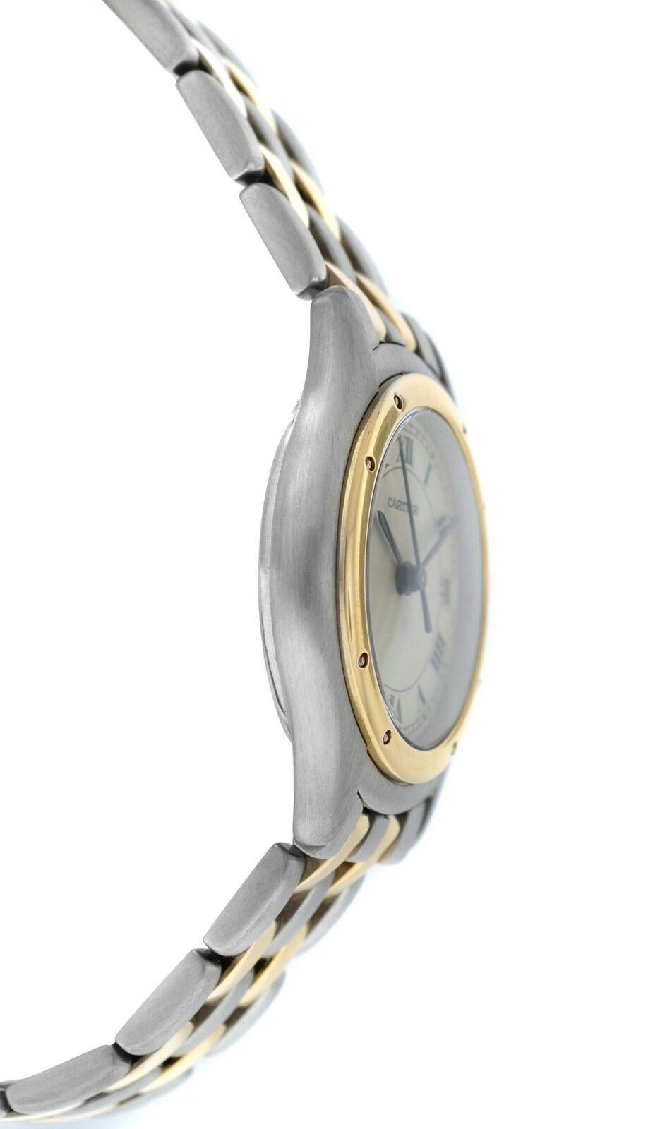 Women's Cartier Panthere Cougar 187906C Steel Gold Date Quartz Watch For Sale