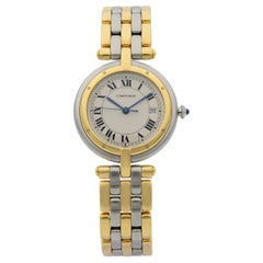 Cartier Panthere Cougar 18K Gold Steel Ivory Dial Quartz Ladies Watch 183964
