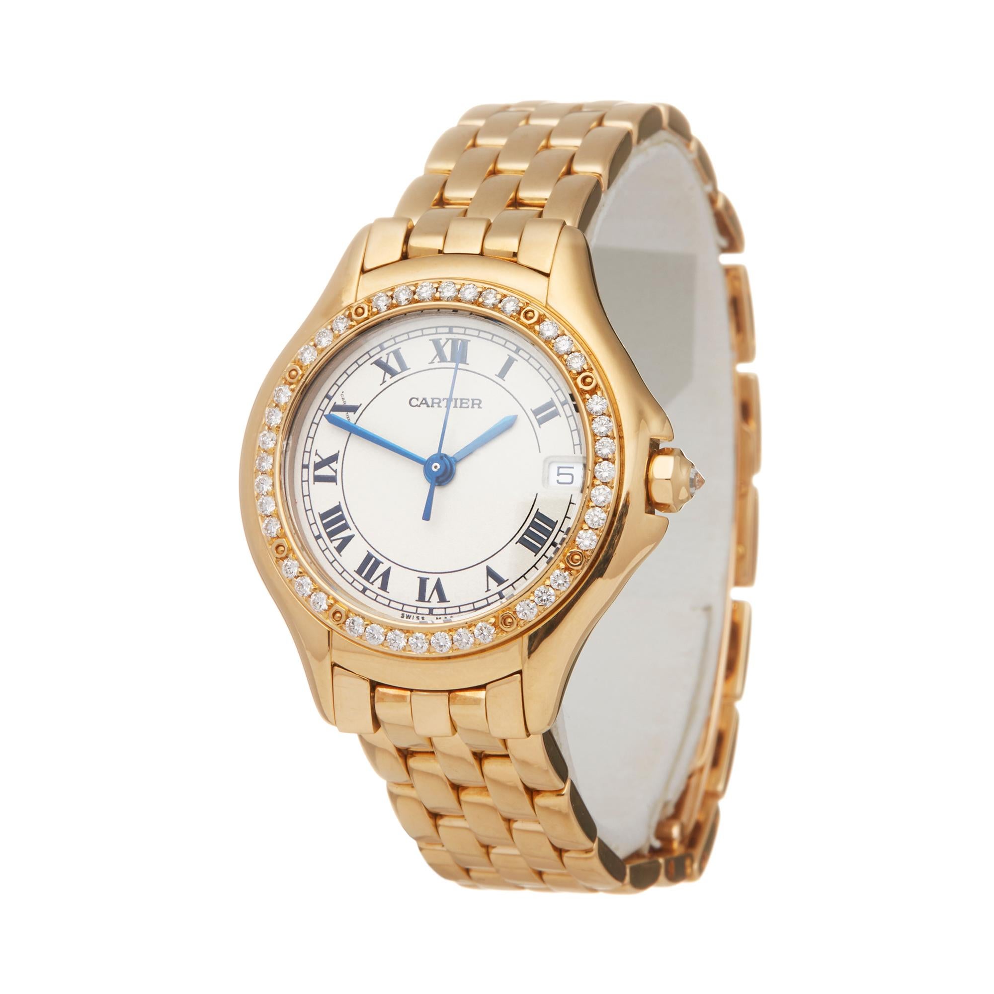 Cartier Panthere Cougar 18K Yellow Gold 8879 Wristwatch In Excellent Condition In Bishops Stortford, Hertfordshire