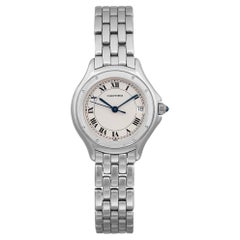 Cartier Montre Panthère Cougar 26 mm avec cadran en acier et argent, pour femmes 987906