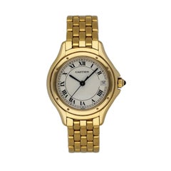 Cartier Panthere Cougar 887906 18k Gelbgold Damenuhr