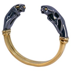 Cartier Panthere Cuff Bracelet Silverium 18k Gold