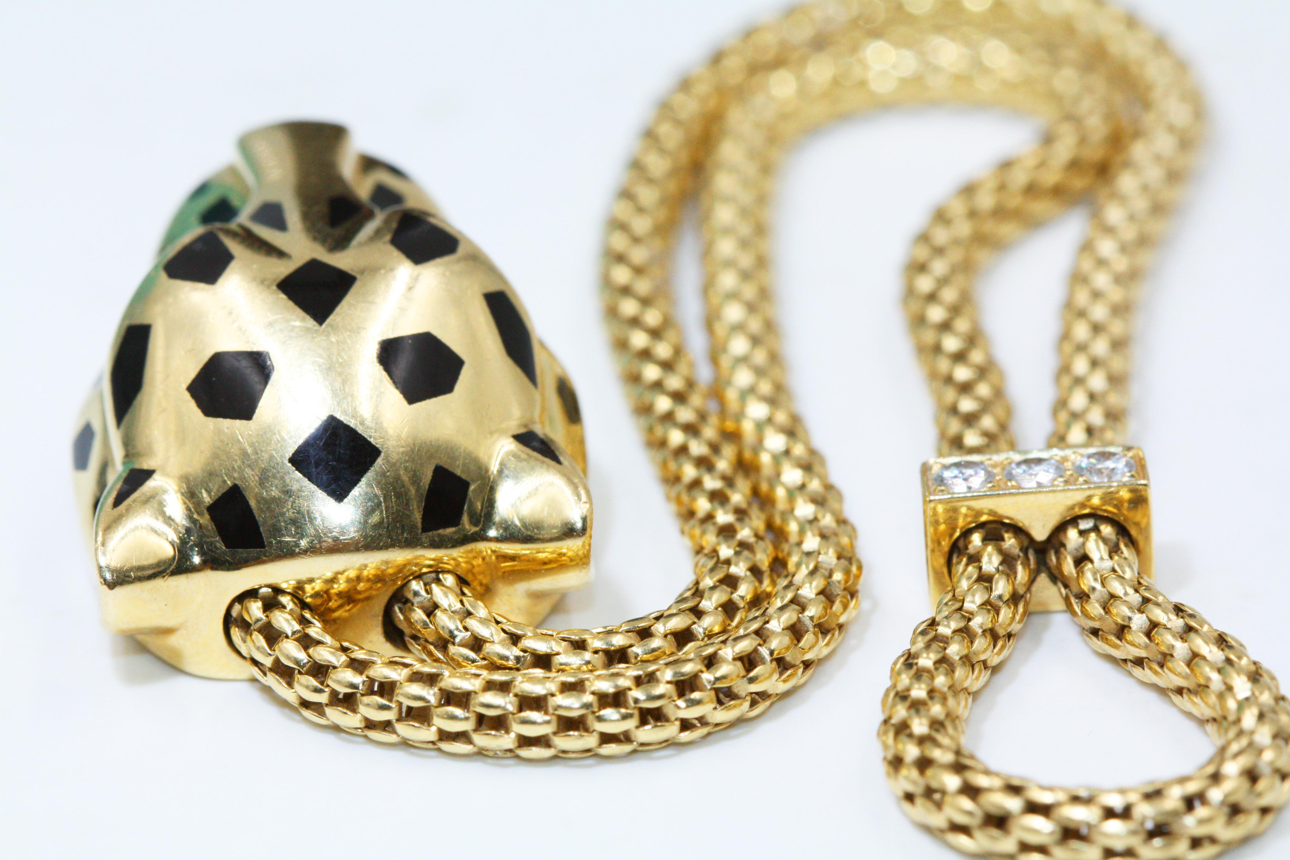 Cartier Panthère de Bracelet, Gold Lacquer, Diamond, Tsavorite Garnets, Onyx For Sale 5