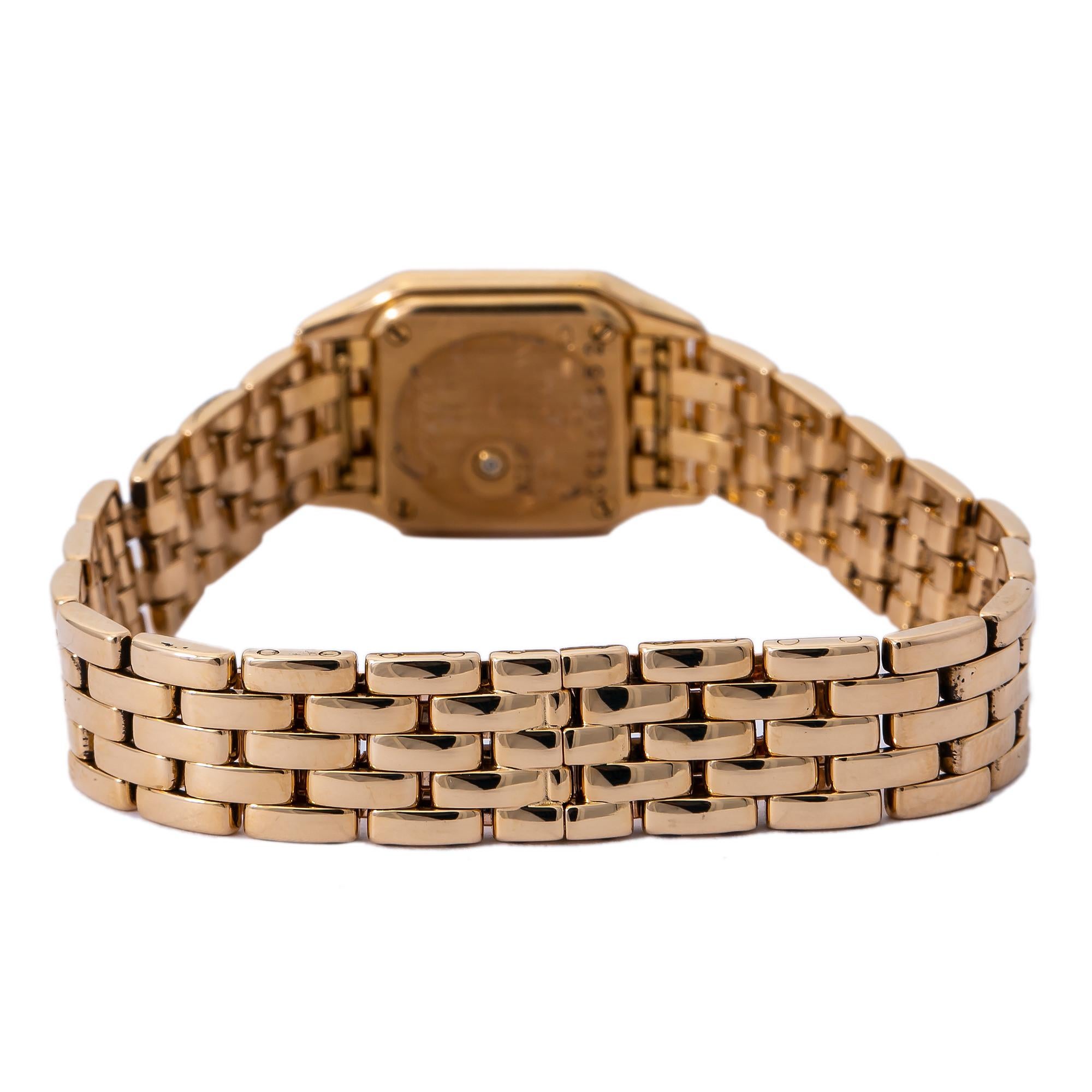 Cartier Panthere de Cartier 1130 1, beigefarbenes Zifferblatt, zertifiziert (Zeitgenössisch)