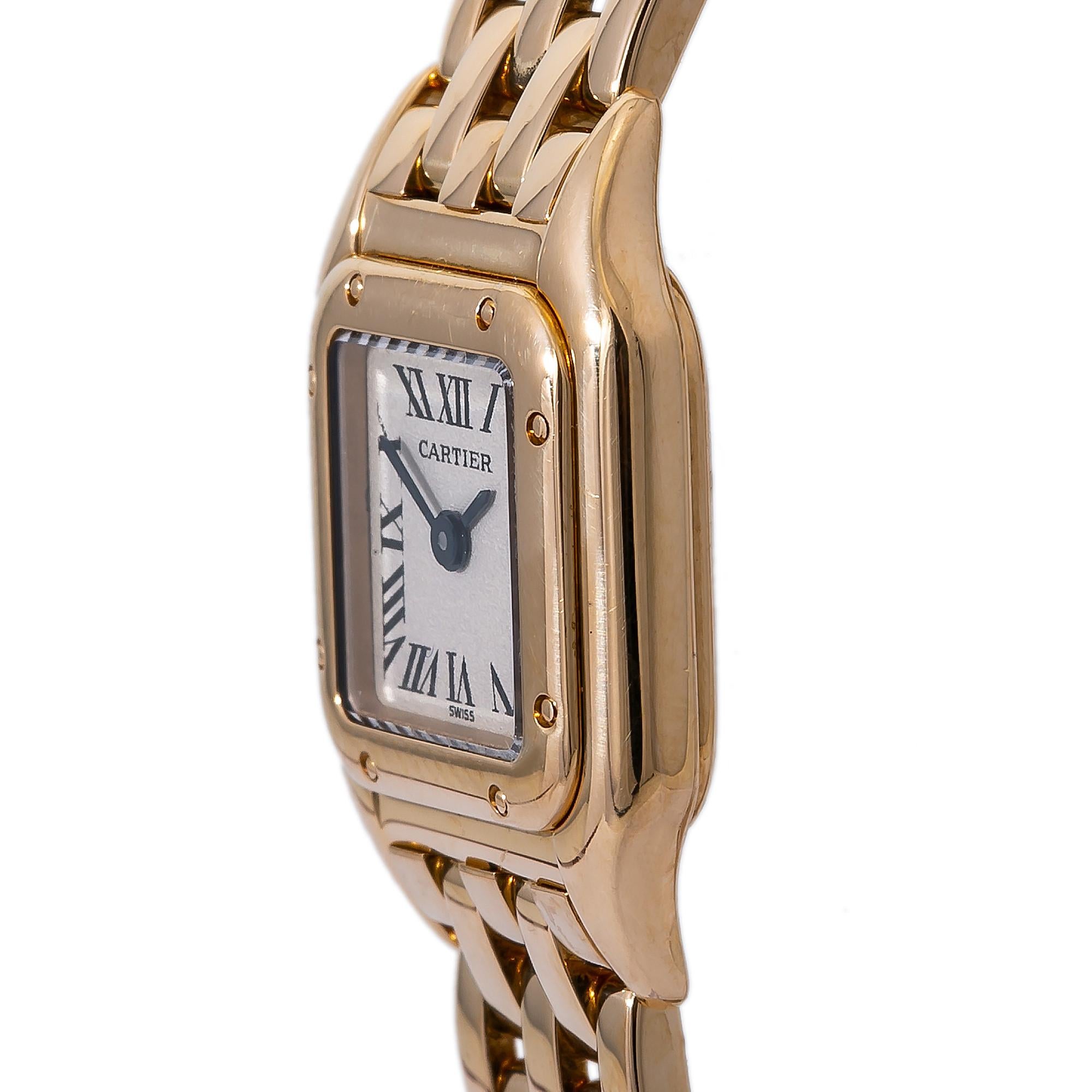 Cartier Panthere de Cartier 1130 1, beigefarbenes Zifferblatt, zertifiziert im Zustand „Hervorragend“ in Miami, FL
