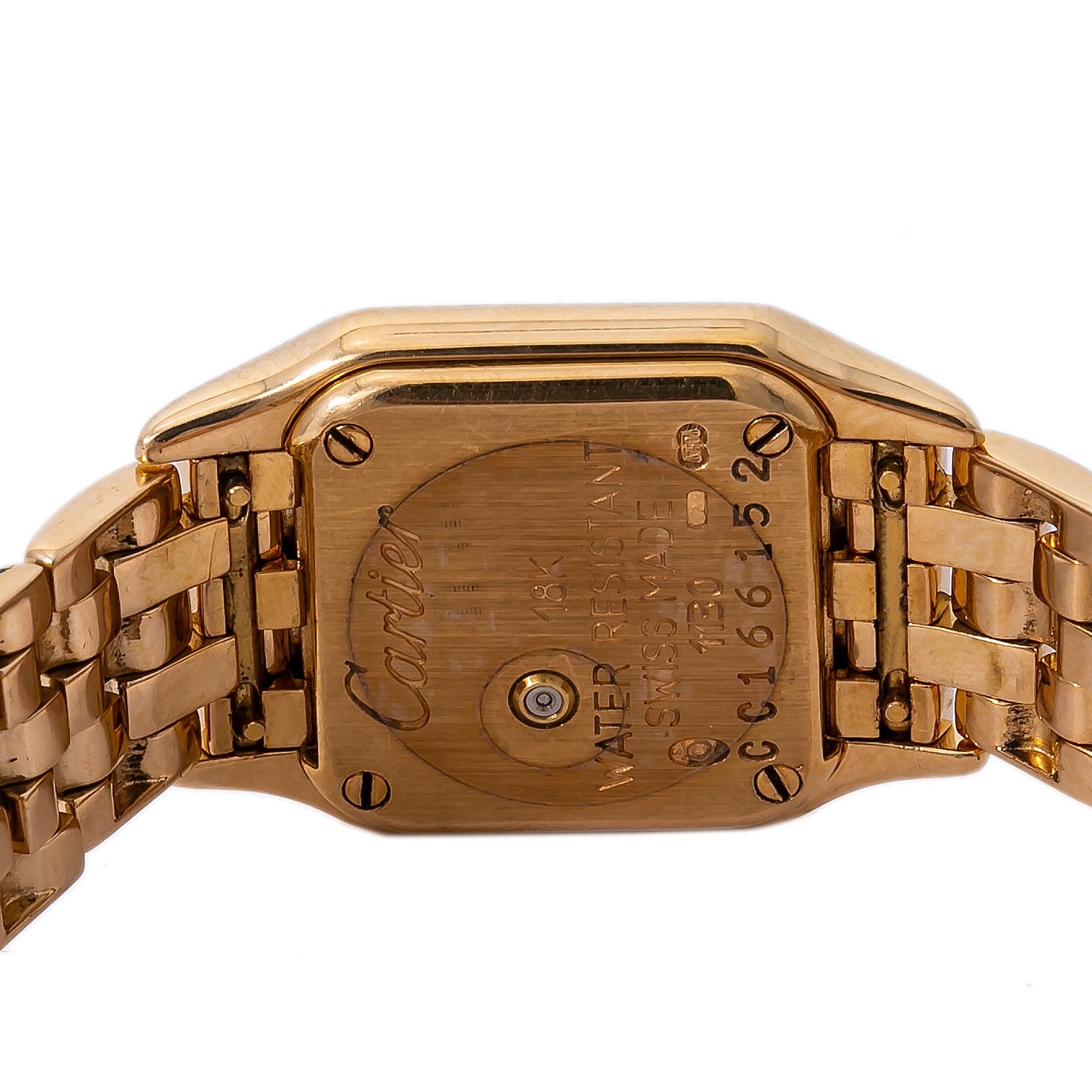cartier panthere watch mini gold