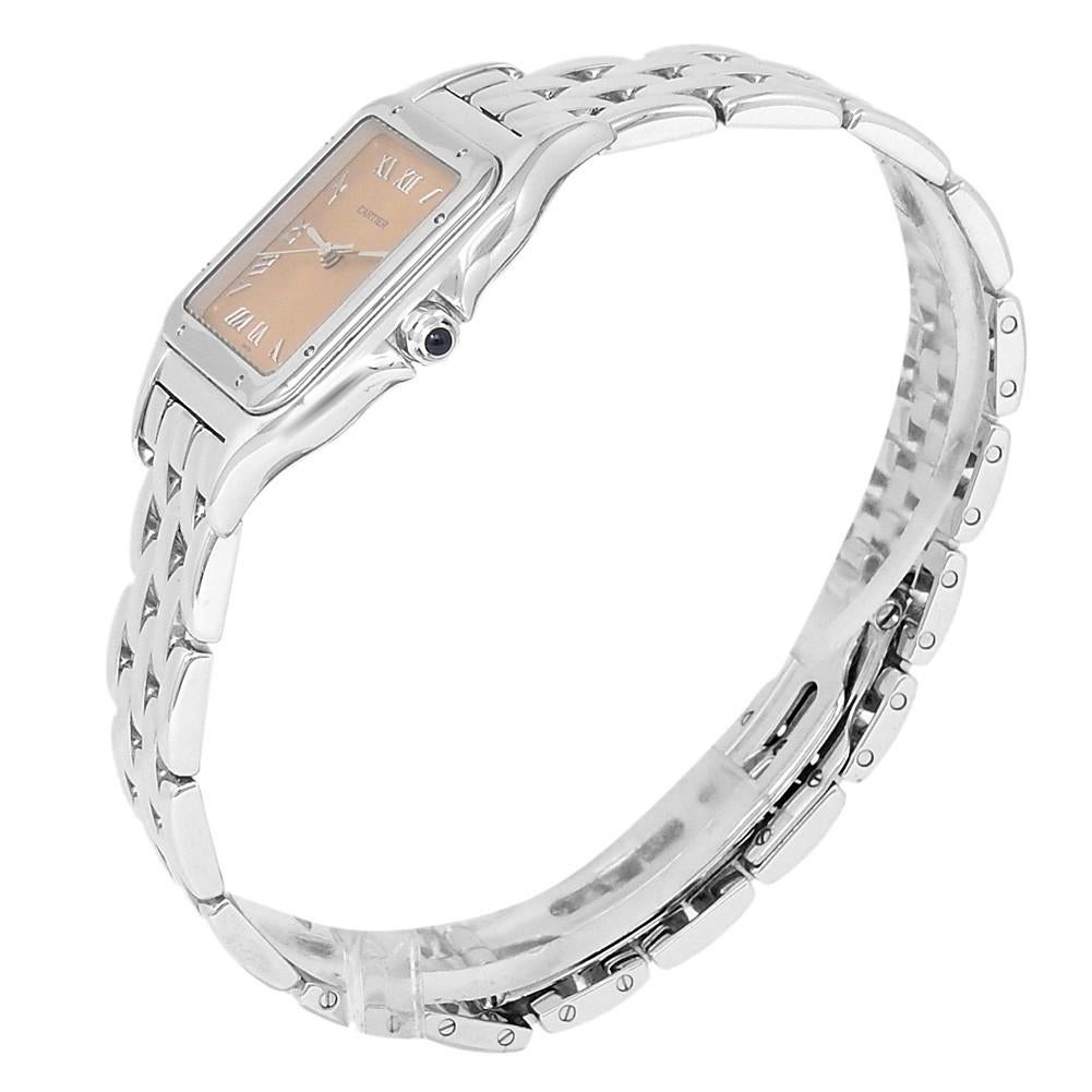 Cartier Panthere de Cartier 1650:: Lachsfarbenes Zifferblatt:: zertifiziert im Zustand „Hervorragend“ in Miami, FL