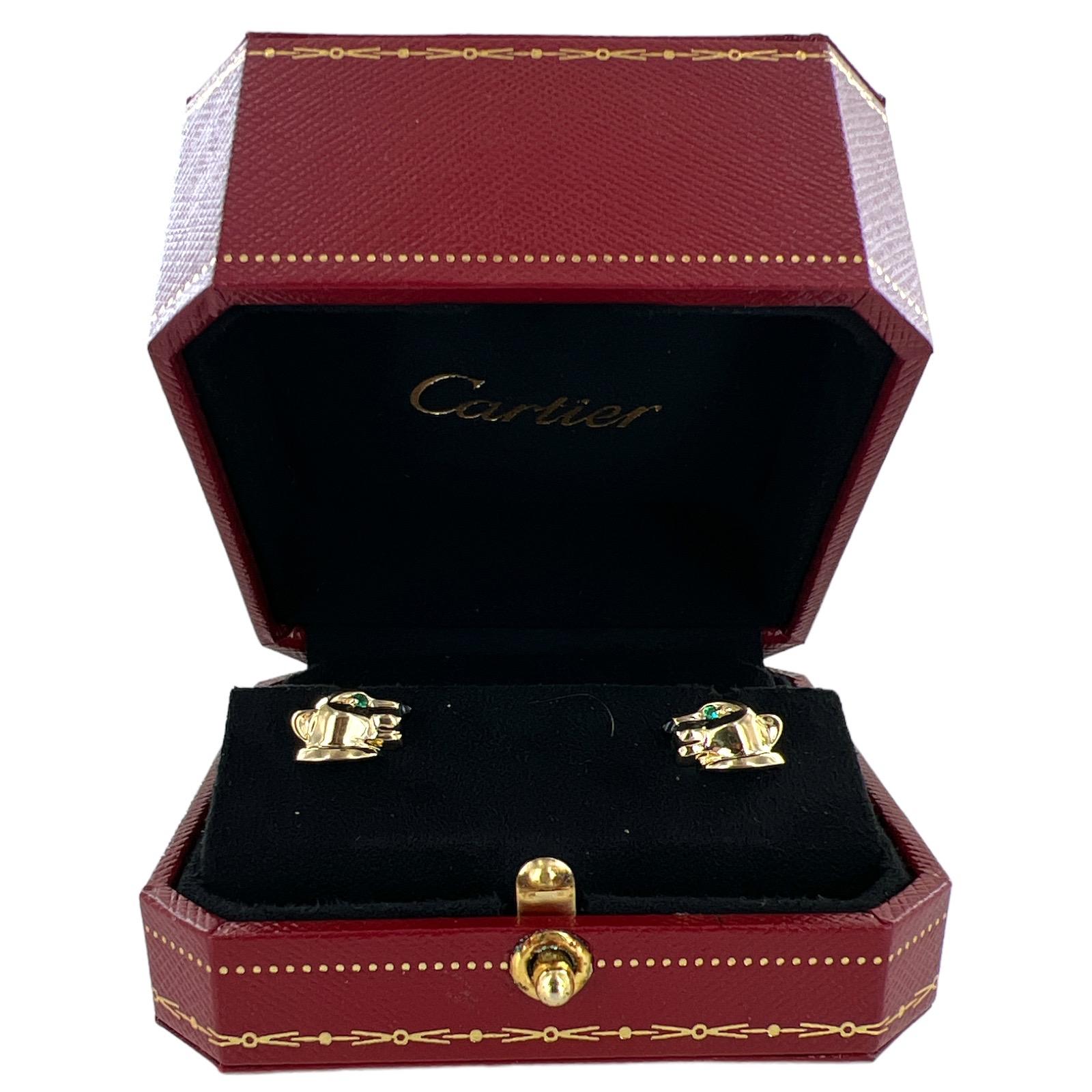 Cartier Panthére De Cartier 18 Karat Yellow Gold Stud Earrings For Sale ...