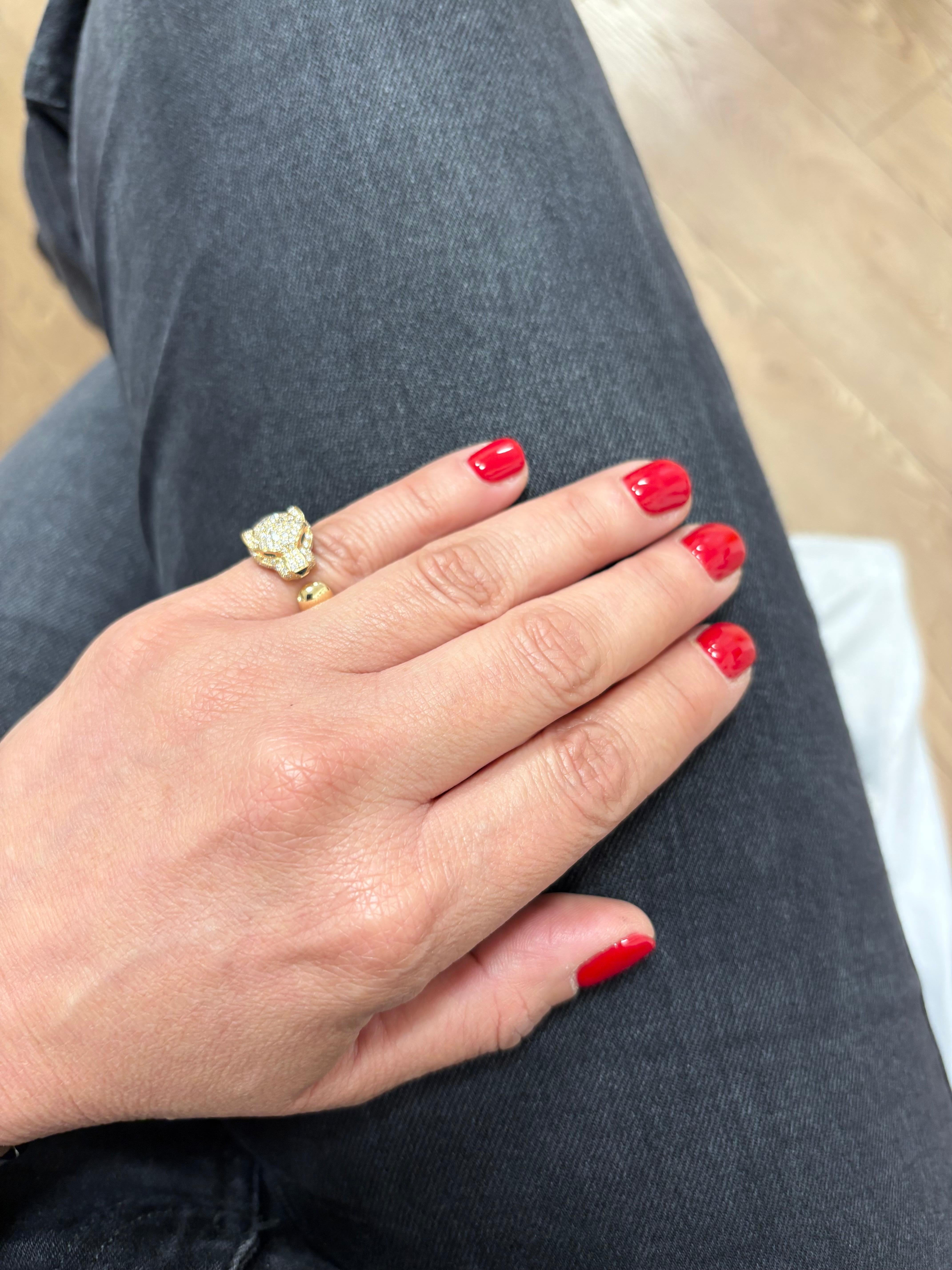 Cartier Panthere de Cartier 18 kt. Yellow Gold Diamonds Ring For Sale 4