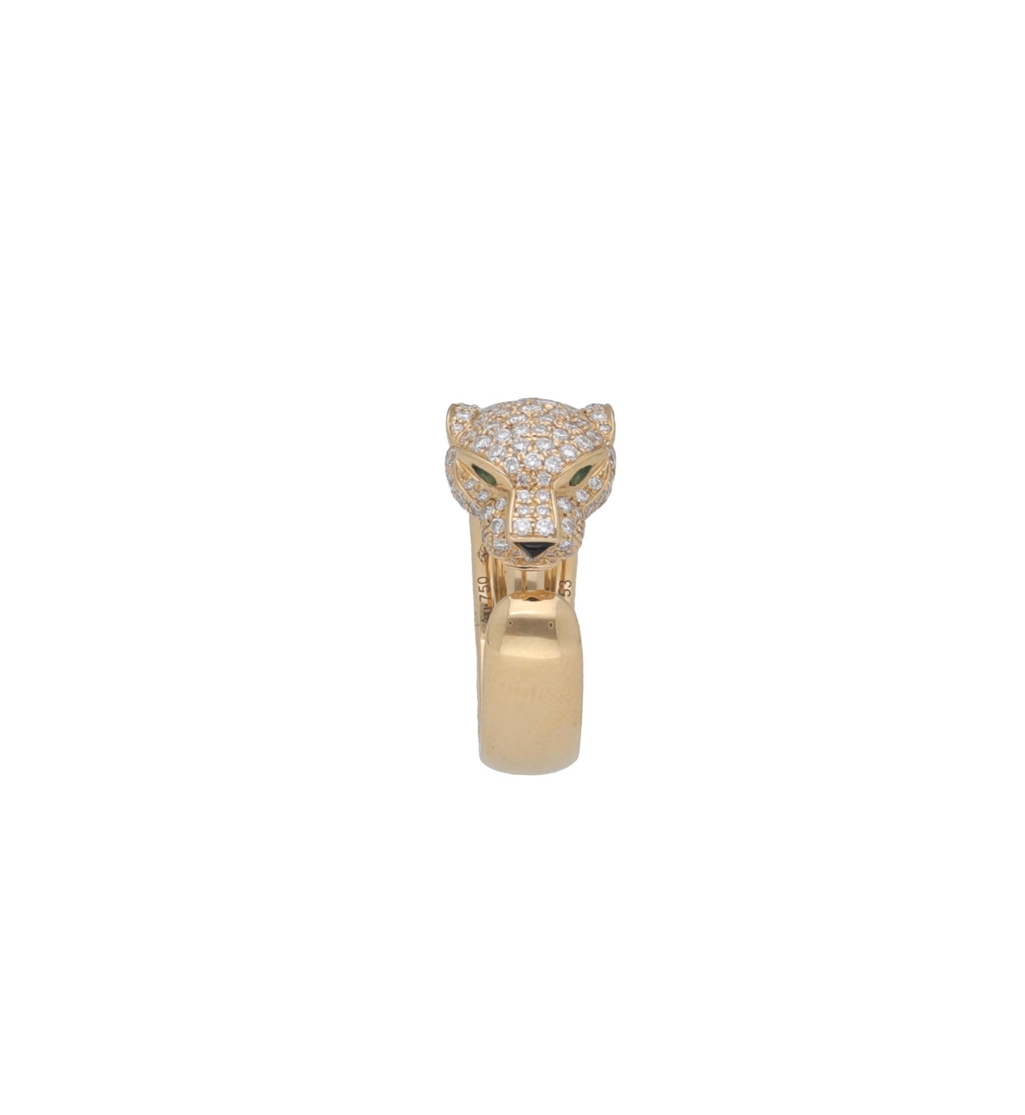 Cartier Panthere de Cartier 18 kt. Yellow Gold Diamonds Ring In Excellent Condition For Sale In Rome, IT