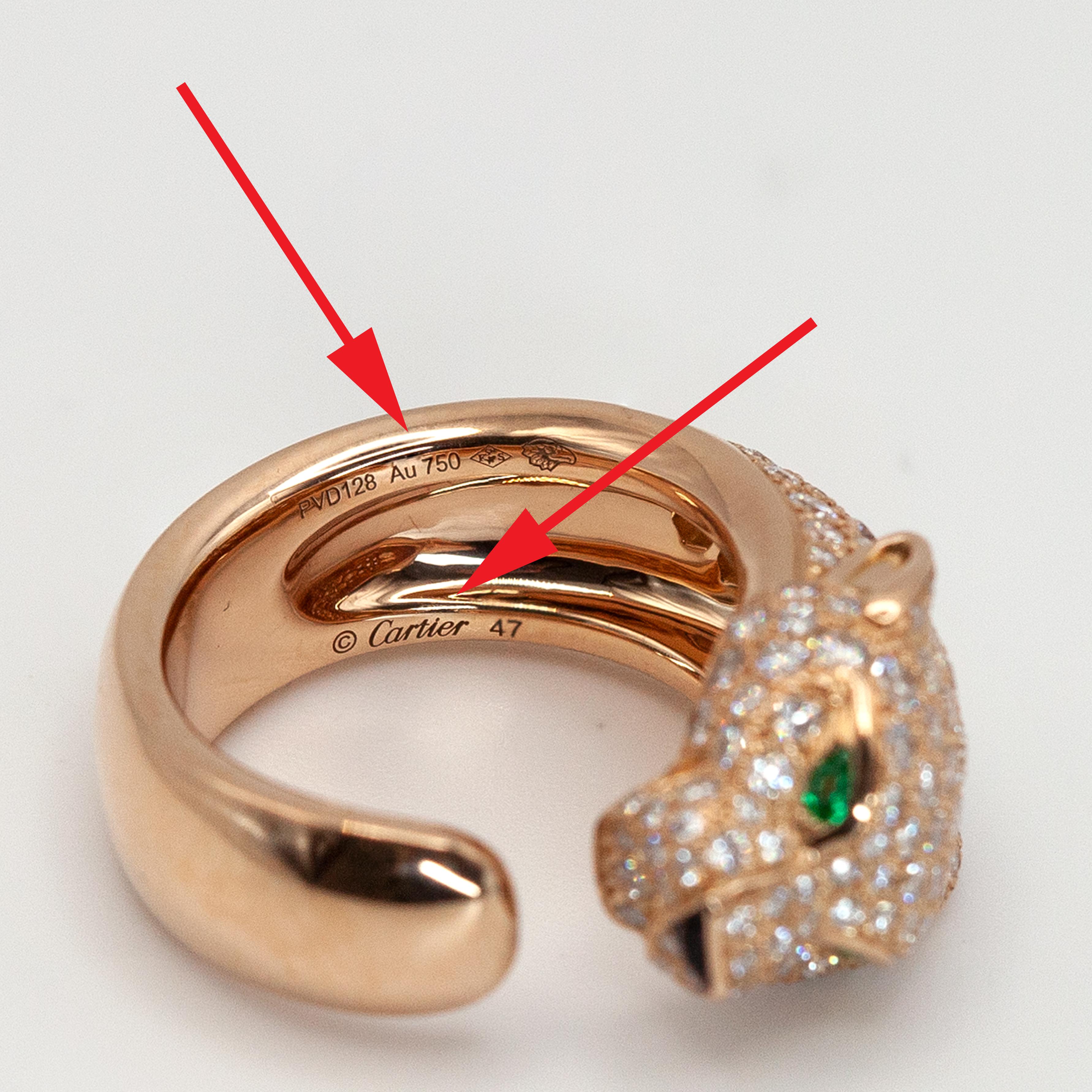 Cartier Panthere 18K Rose Gold Diamond Ring For Sale 4