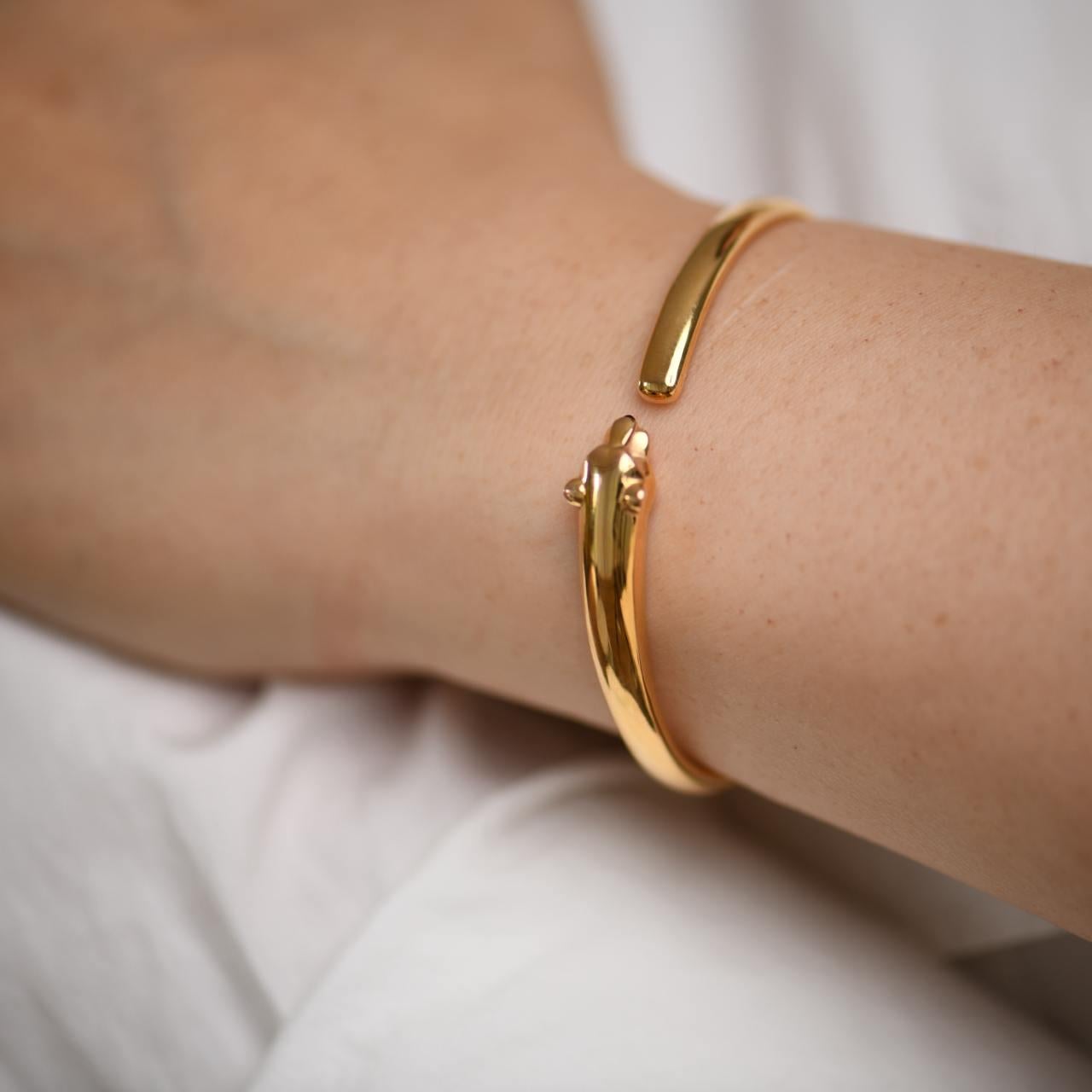 Cartier Panthère de Cartier 18K Rose Gold Armband Klein Model Nr. 16 (Ungeschliffen) im Angebot