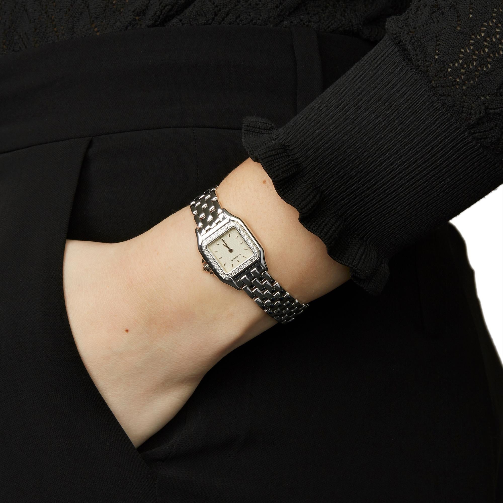 Cartier Panthere de Cartier 18 Karat White Gold 1660 Wrist Watch  4