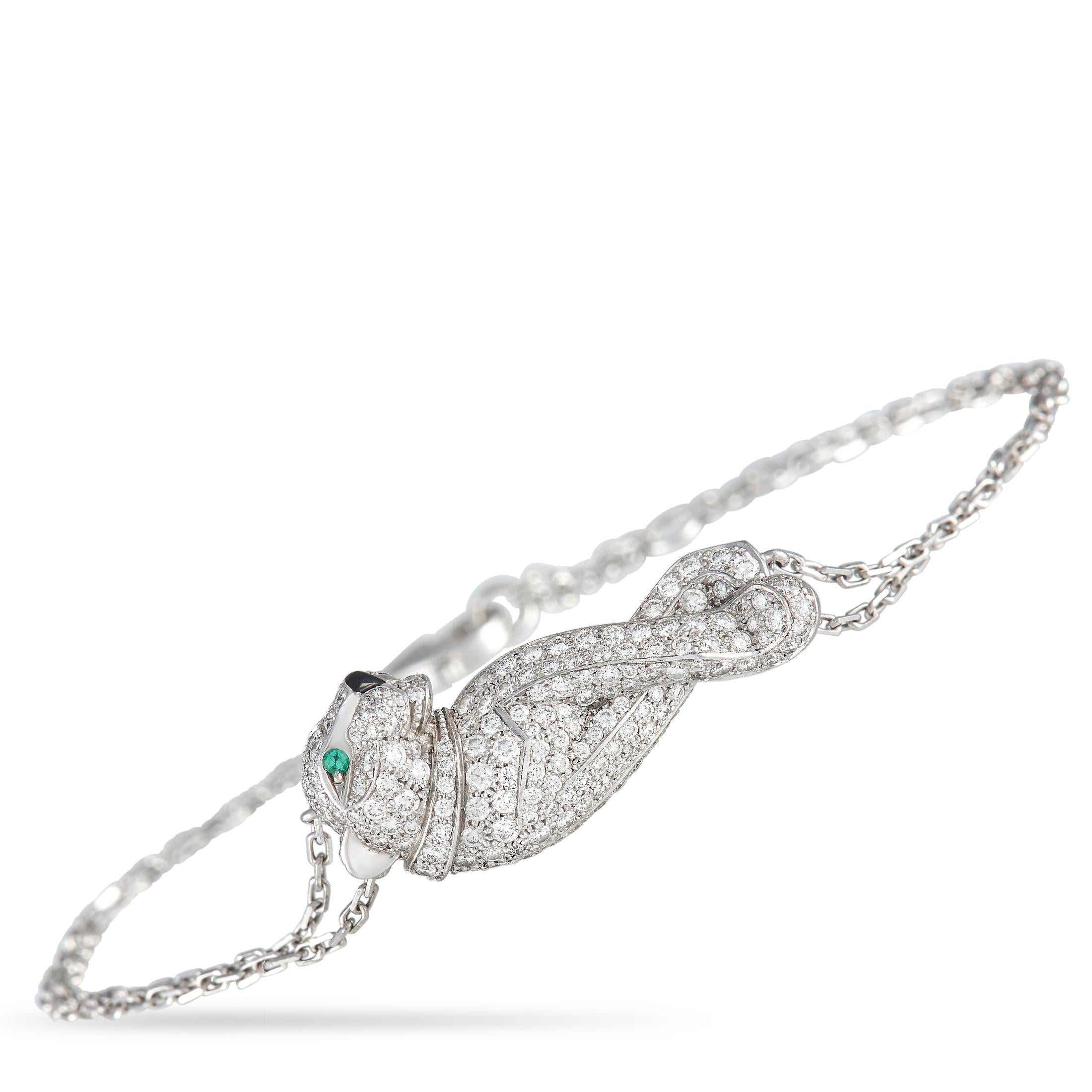 Cartier Panthère de Cartier 18K White Gold Diamond Bracelet In Excellent Condition In Southampton, PA