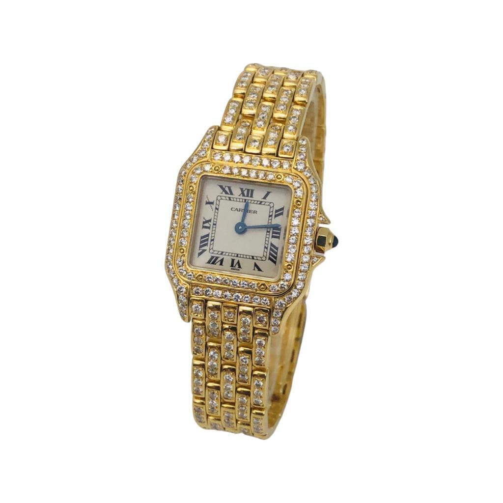 Cartier Panthere De Cartier 18k Gelbgold Diamantetui & Band 22MM (Y-155) (Rundschliff)