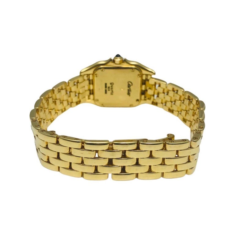 Cartier Panthere De Cartier 18k Yellow Gold Diamond Case & Band Ref. 1070 In Good Condition For Sale In Miami, FL
