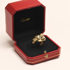 Cartier Panthère de Cartier 18k Yellow Gold Garnet Onyx Ring Size 57