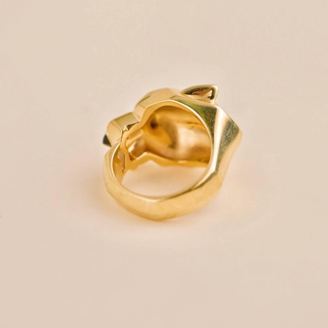 Cartier Panthère de Cartier 18k Yellow Gold Garnet Onyx Ring Size 57 1