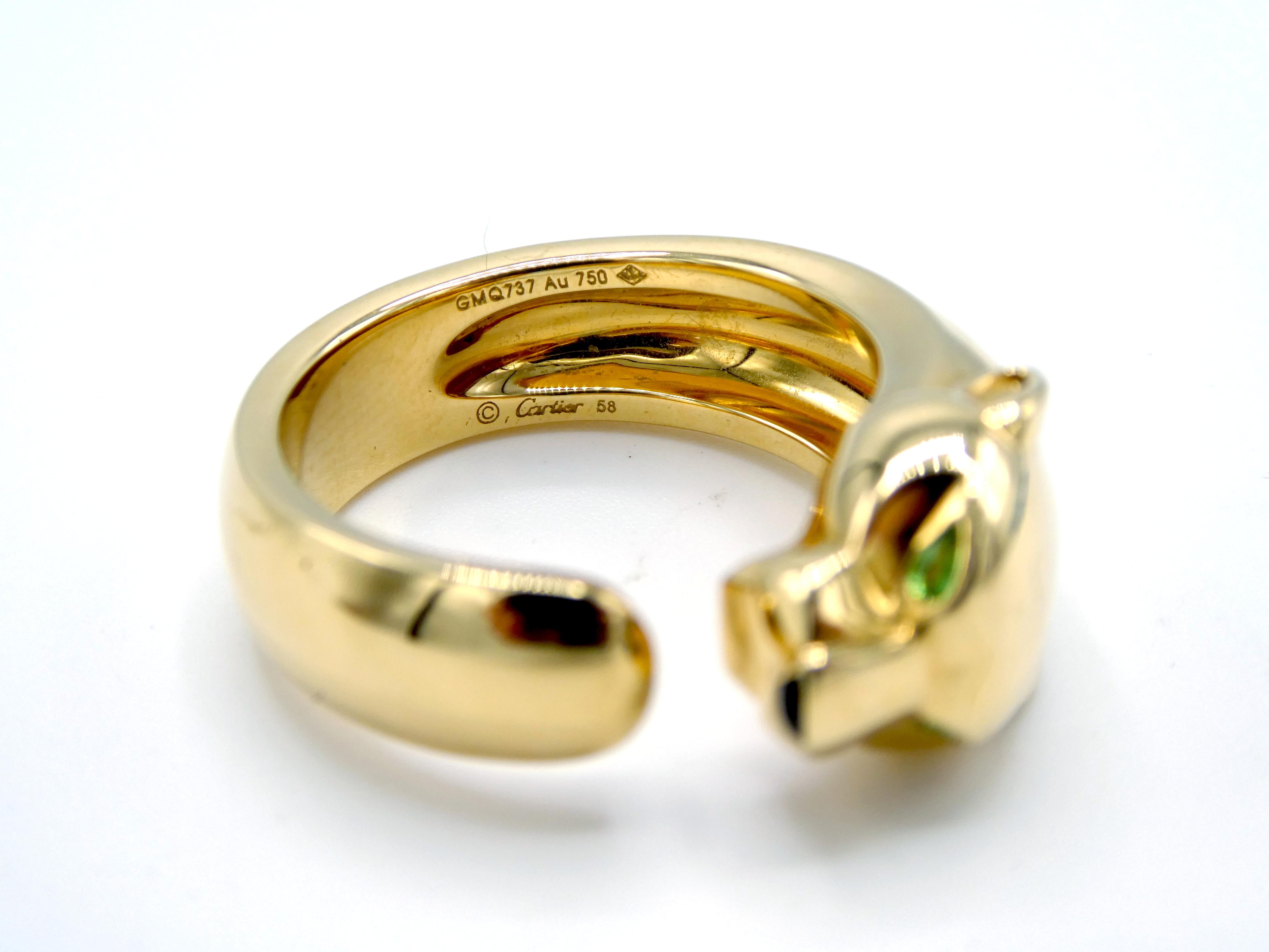 Modern Cartier Panthère de Cartier 18K Yellow Gold Panther Ring Estate