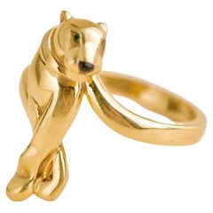 Cartier Panthère De Cartier 18k Gelbgold Tsavorit Ring Größe 55