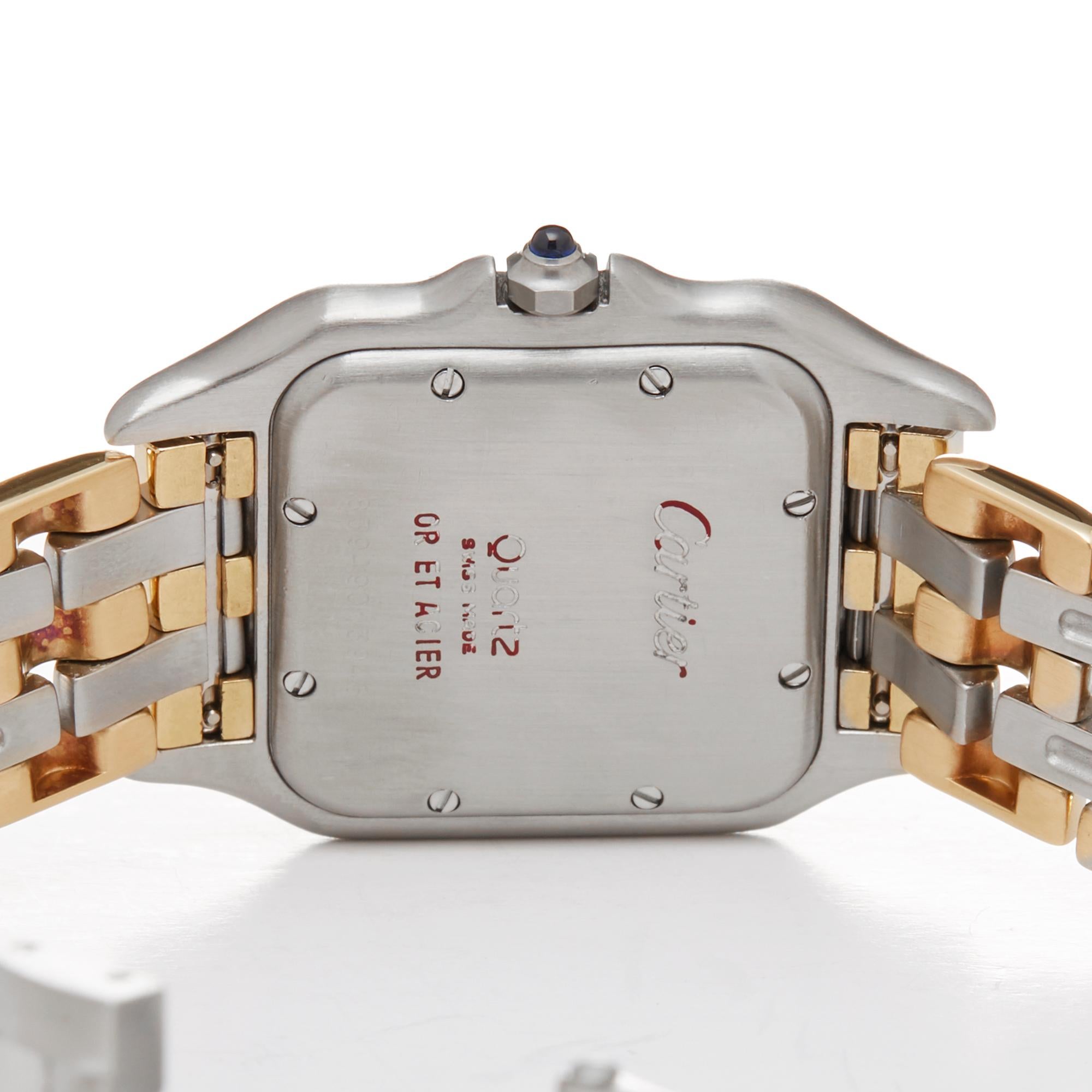 Cartier Panthere De Cartier 3 Row Stainless Steel And 18k Yellow Gold 8394 Watch In Excellent Condition In Bishops Stortford, Hertfordshire