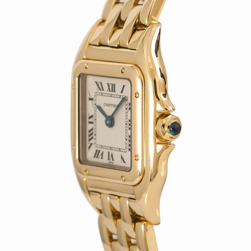 Cartier Panthere de Cartier Reference #:8057917. Cartier Panthere 8057917 Women Watch Quartz 18K Yellow Gold Off-White Dial 22mm. Verified and Certified by WatchFacts. 1 year warranty offered by WatchFacts.
