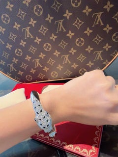 Cartier Panthère de Cartier Bracelet 18K White Gold Onyx Size 16
