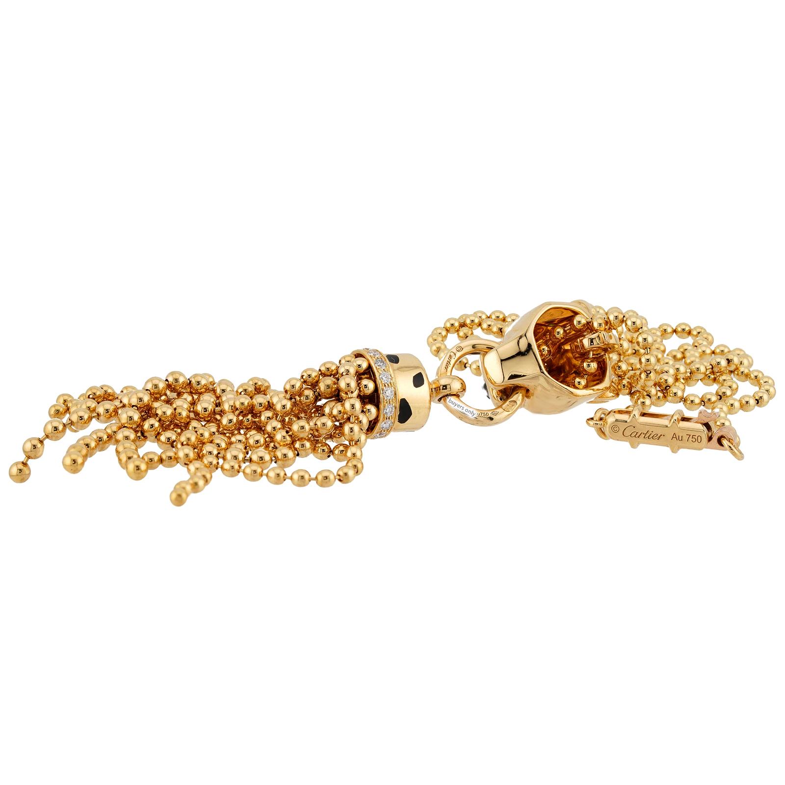 CARTIER Panthere de Cartier Halskette aus 18 Karat Gelbgold mit Diamanten im Angebot 5