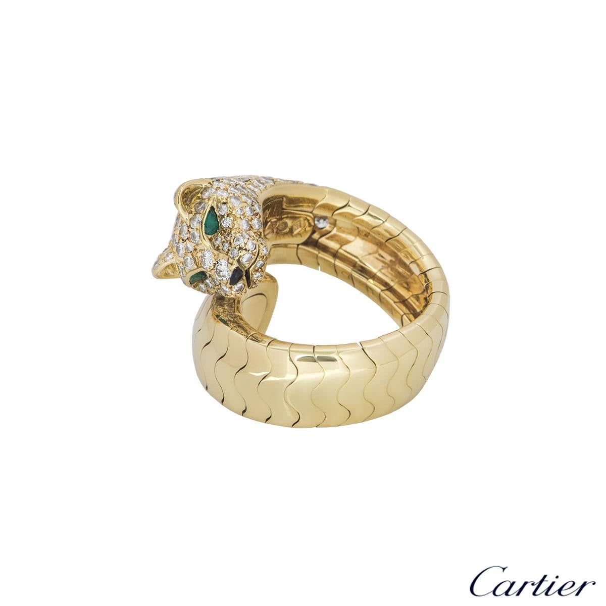 Cartier Panthere De Cartier Diamond and Emerald Ring 2.07 Carat In Excellent Condition In London, GB