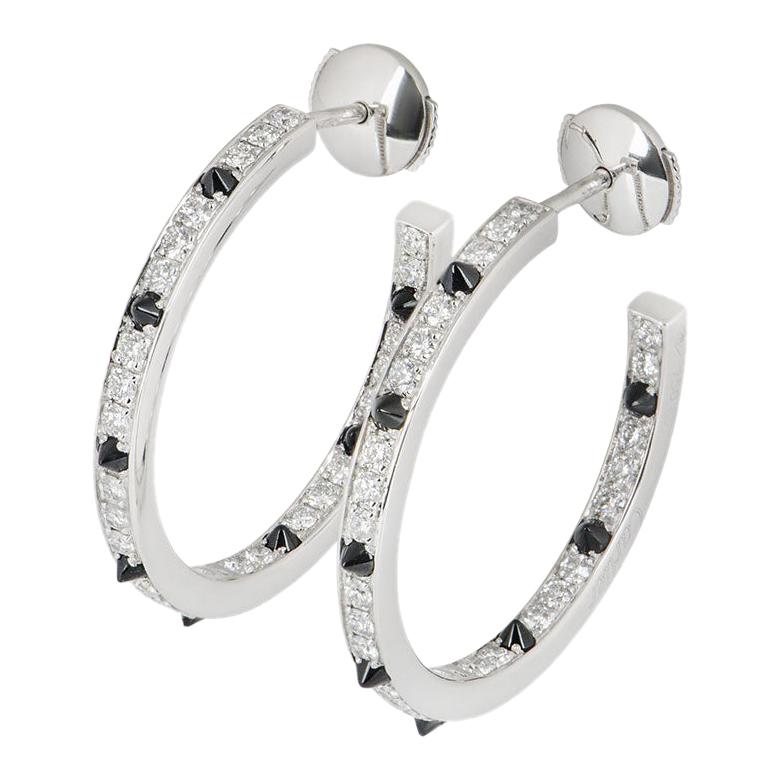 Cartier Panthere de Cartier Diamond and Onyx Hoop Earrings