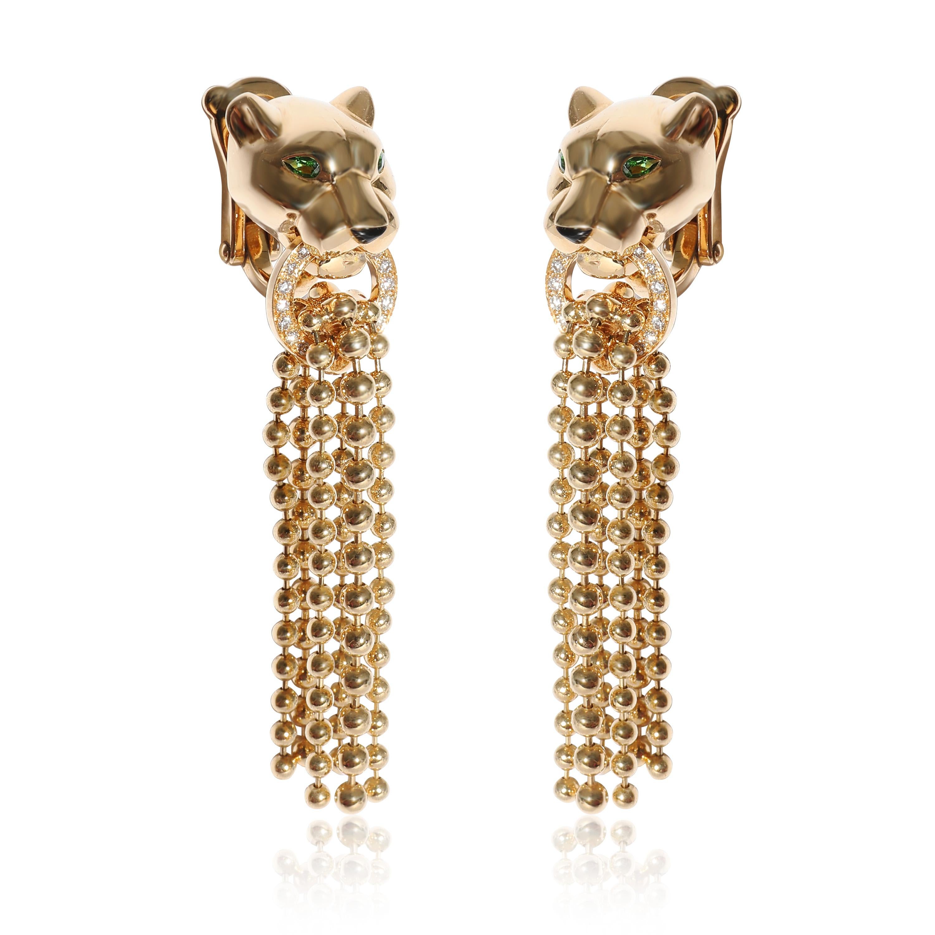  Boucles d'oreilles en or jaune 18 cartier Panthère de Cartier avec diamants 0.1 CTW Pour femmes 