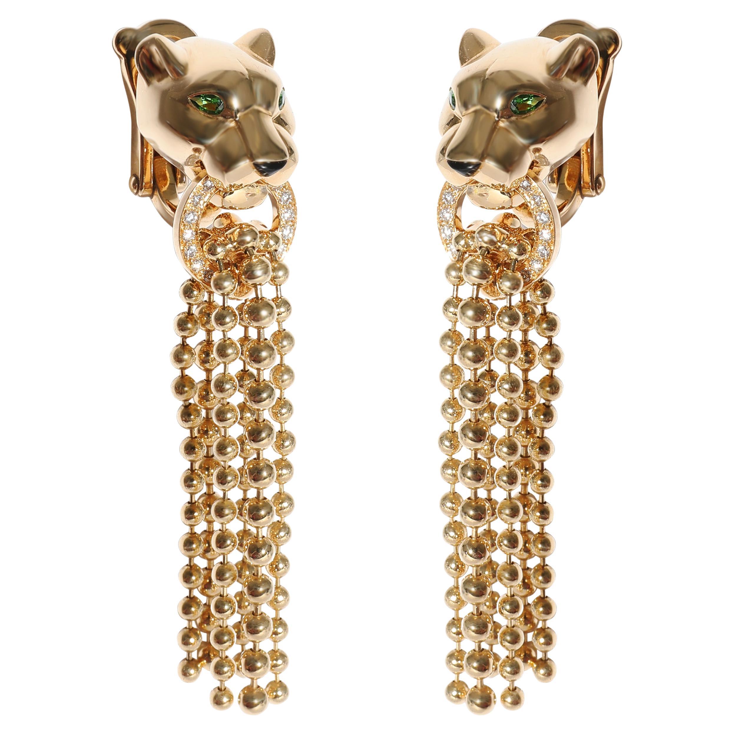 Boucles d'oreilles en or jaune 18 cartier Panthère de Cartier avec diamants 0.1 CTW