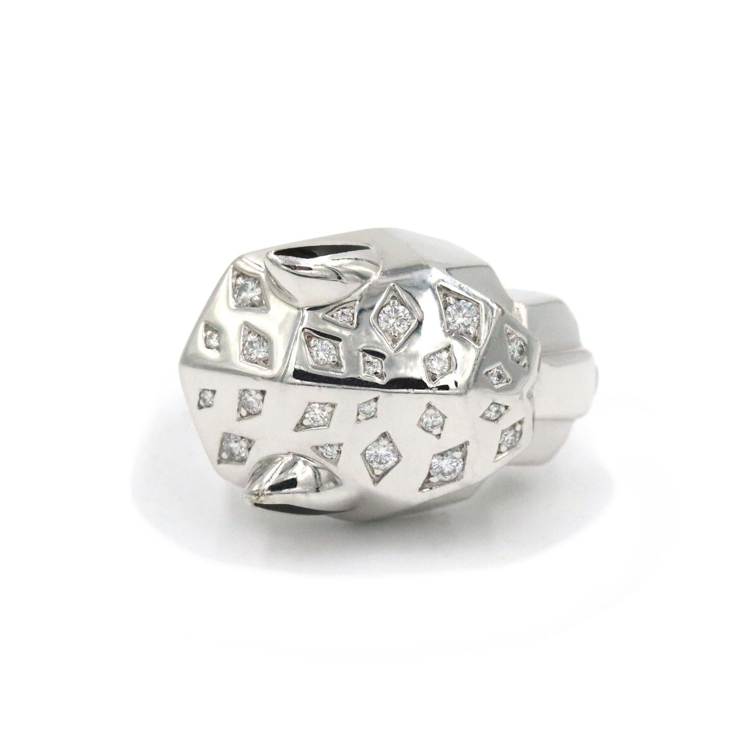 Cartier Panthere De Cartier Ring mit Diamant, Smaragd und Onyx (Rundschliff) im Angebot