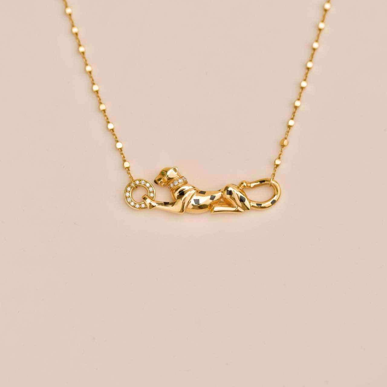 Cartier Panthère de Cartier Collar de oro rosa de 18 quilates con diamantes, granate y ónice en venta 2
