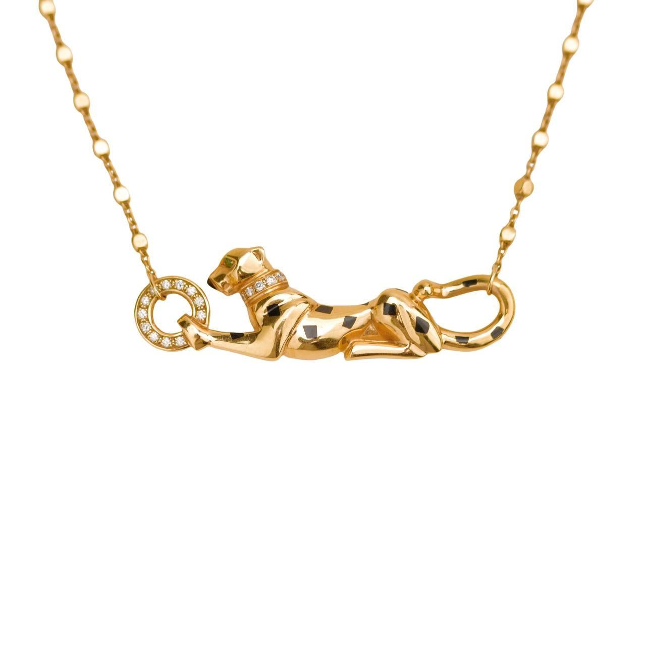 Cartier Panthère de Cartier Collar de oro rosa de 18 quilates con diamantes, granate y ónice en venta