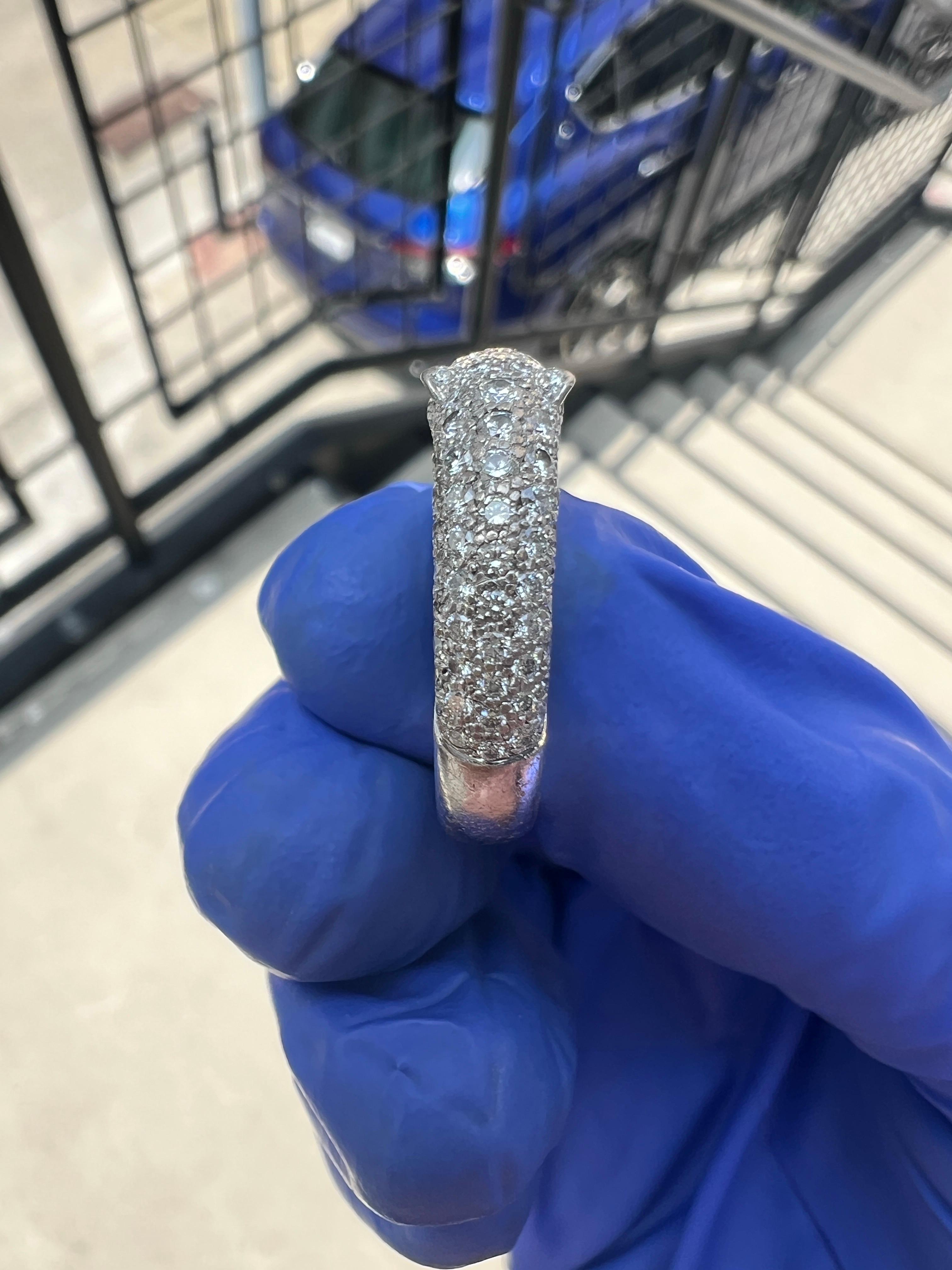 Cartier Panthère de Cartier Diamond Ring – 18k White Gold, Size 52 For Sale 2