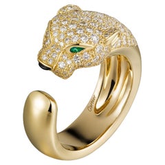 Cartier Panthère De Cartier Smaragde Onyx 1,15ct Diamanten Ring 18k Gelbgold
