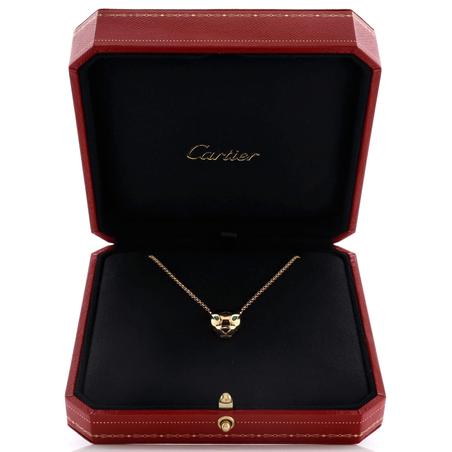 Cartier Panthere de Cartier Head Pendant Necklace 18K Yellow Gold with On 1