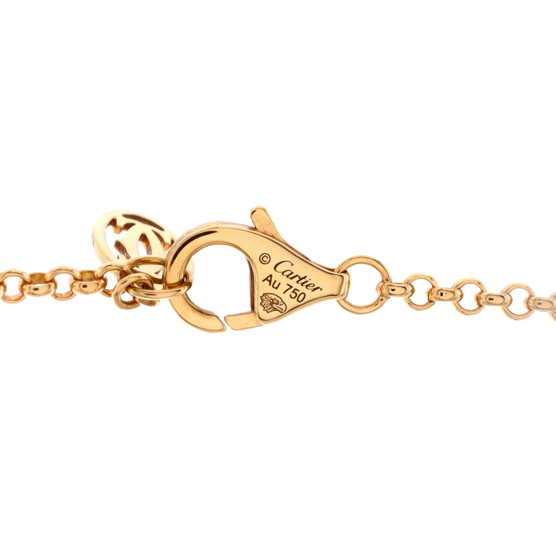 Cartier Panthere de Cartier Halskette mit Kopfanhänger aus 18 Karat Gelbgold mit On 2