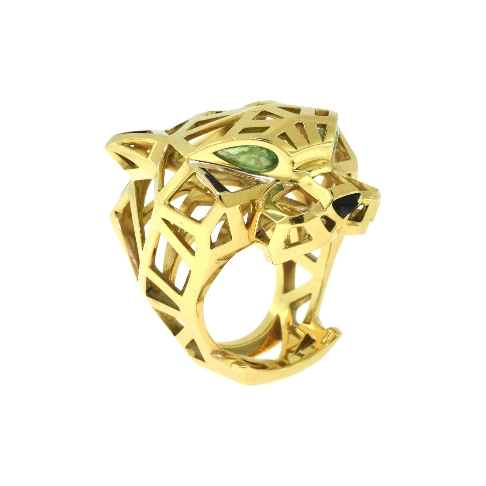 Cartier Panthère de Cartier Large Tsavorite Garnet, Black Onyx Yellow Gold Ring