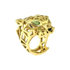 Cartier Panthère de Cartier Large Tsavorite Garnet, Black Onyx Yellow Gold Ring