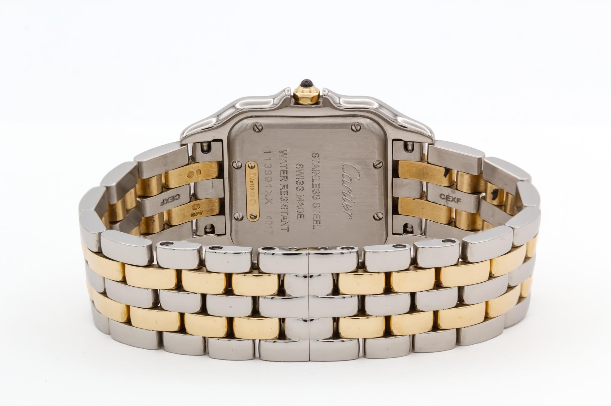 Cartier Panthere De Cartier Medium 18K Gelbgold & Stahl Quarz-Uhr 4017 im Zustand „Hervorragend“ in Tustin, CA