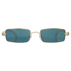 Lunettes de soleil Cartier Panthere De Cartier Metal Golden Finish Rectangular Shape