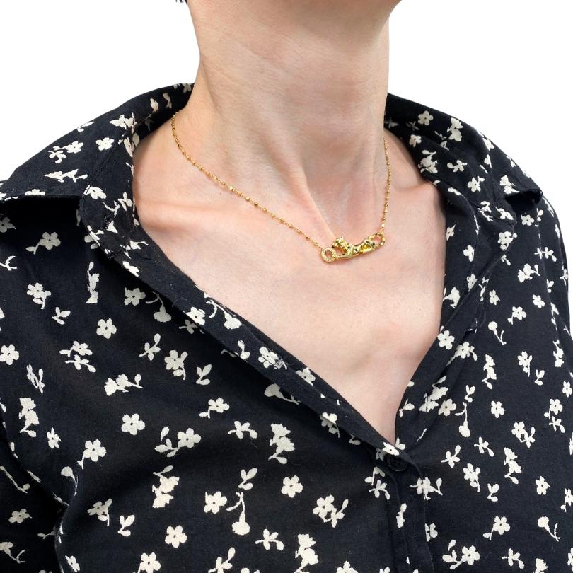 Taille mixte Cartier Panthère de Cartier Pendentif Or 18k Diamant Emeraude Collier en vente