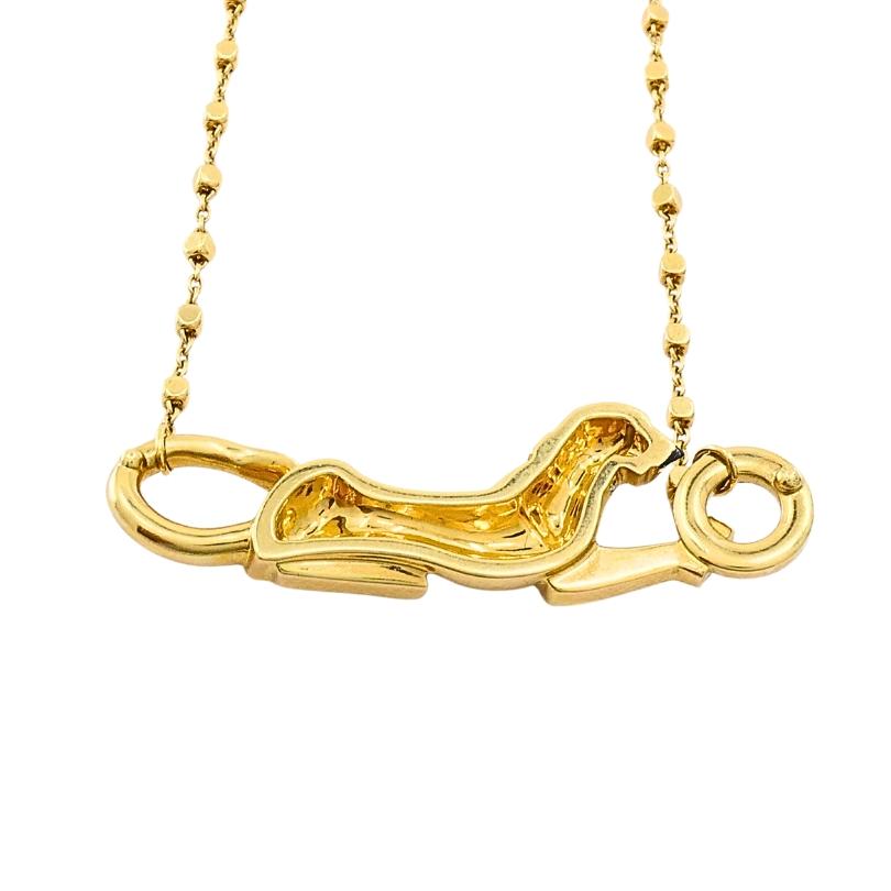 Cartier Panthère de Cartier Pendentif Or 18k Diamant Emeraude Collier en vente 1
