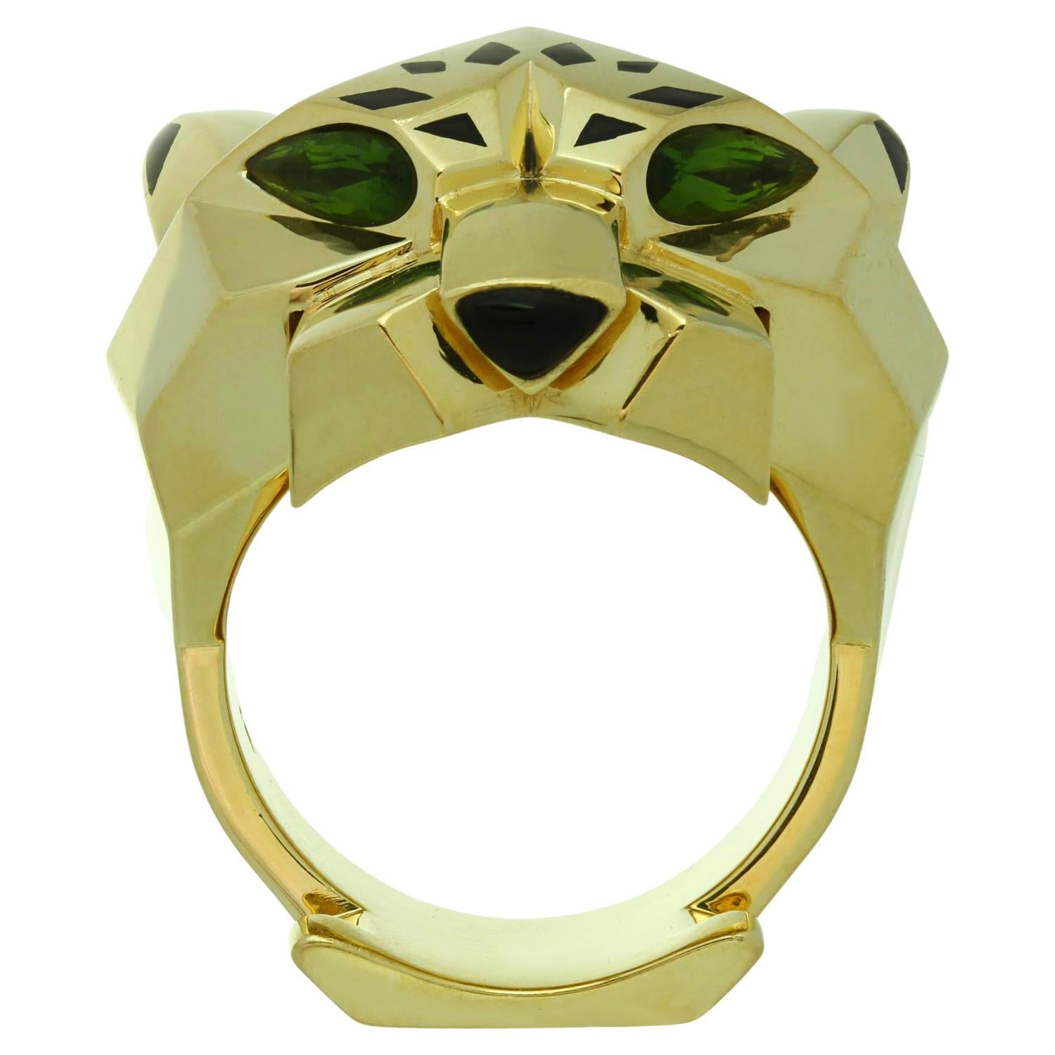 Cartier Panthère De Cartier Zeitraum Onyx Lack 18k Gelbgold Ring Damen im Angebot