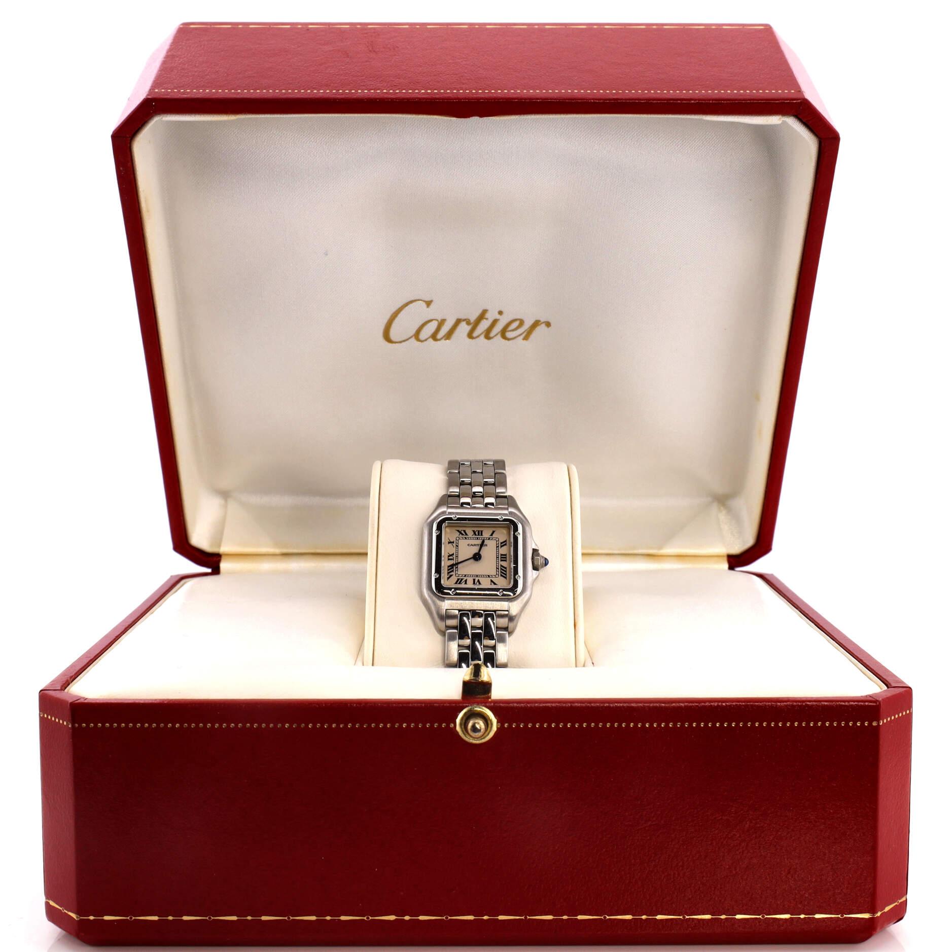 Cartier Panthere De Cartier Quartz Watch Stainless Steel 22 For Sale at
